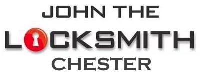 John the locksmith, Chester logo black text with a red lock icon